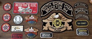 Vintage Lot of 17 Harley Davidson HOG Chapter Lifetime Member Motorcycle Patches